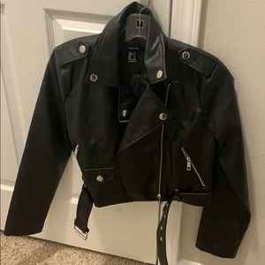 Vegan black leather jacket